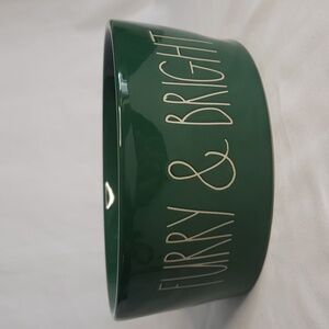Rae Dunn "FURRY & BRIGHT" NWT Holiday Pet Bowl